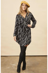 Ginkgo Leaf Maxi Wrap Dress in White + Copper