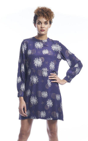 Ginkgo Leaf Maxi Wrap Dress in White + Copper