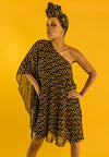 Ginkgo Leaf Maxi Wrap Dress in White + Copper