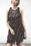 Ginkgo Leaf Maxi Wrap Dress in White + Copper